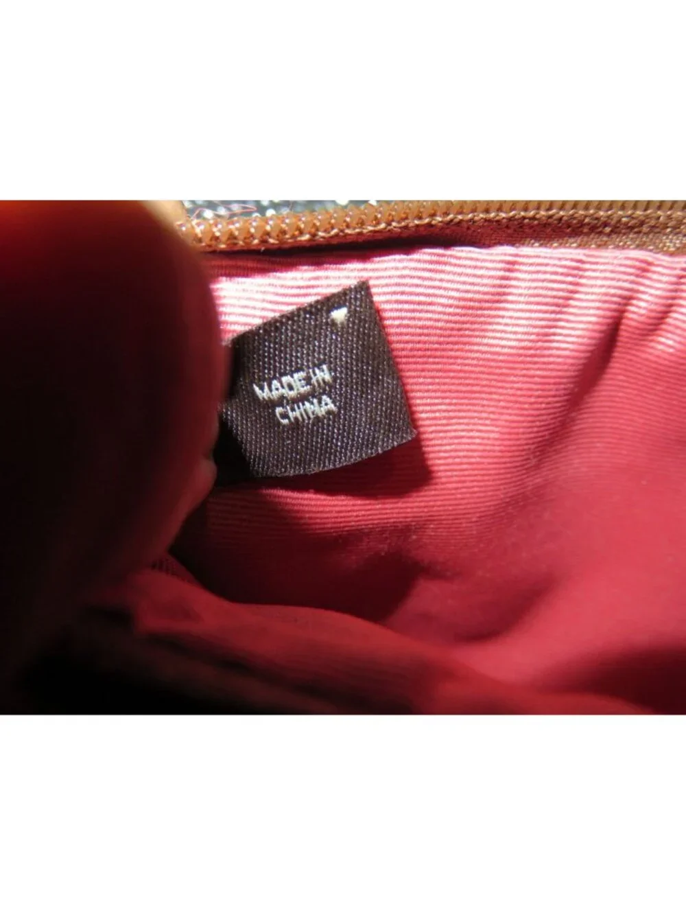 Coach Scaro Hampton Soho Herringbone Camel Leather Rose Tweed Wool Wristlet